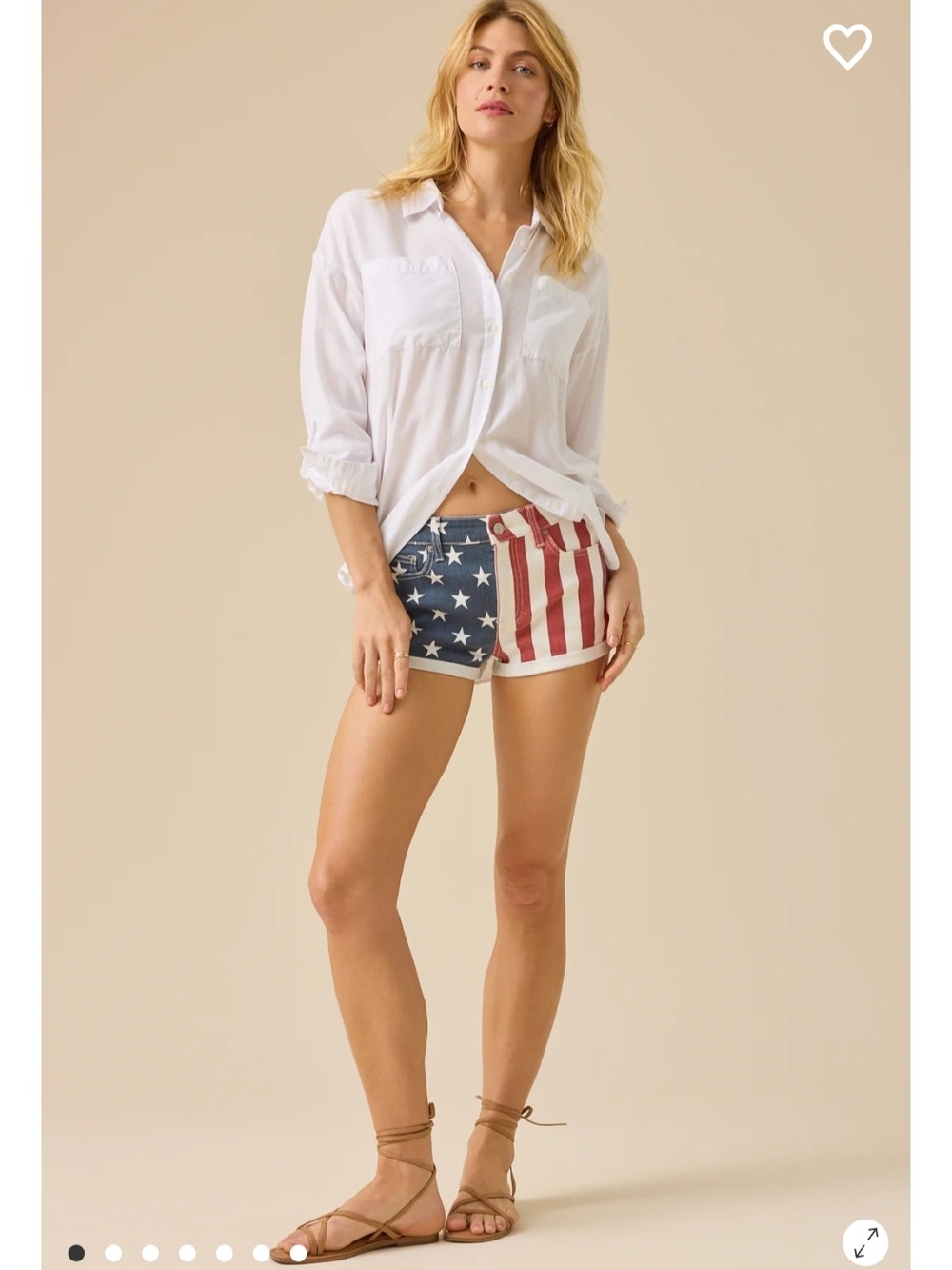 Altar'd State Red, White & Blue Star & Stripe Denim Shorts